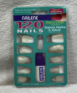 NAILENE Glue-On Nails 120 Nails Natural Curve Square Medium Length - Picture 1 of 2