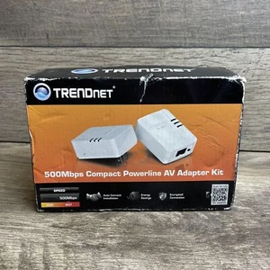TRENDnet TPL-406E2K White 500Mbps Compact Powerline AV Adapter Kit (2 Pack) - Picture 1 of 4