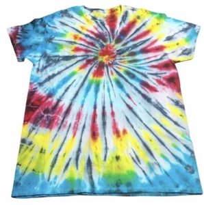 Multi-Color Handmade Tie Dye T-Shirt Adult XL Extra Large 100% Cotton Spiral Fan - Picture 1 of 1