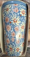 Opalhouse Blue Floral Stoneware Tall Travel Tumbler Mug With Stoneware Lid 