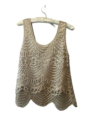 Soulmates шелковый топ женщин маленький желтовато-коричневый крючком ленты дизайн без рукавов блузка - Изображение 1 из 4