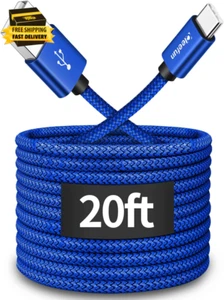 20Ft Extra Long USB Type C Cable, USB a 2.0 to USB C Cable Nylon Braided Charger - Picture 1 of 8
