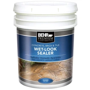 5 Gal. Wet Look Sealer For Concrete Masonry Top Coat Protects From Stains - Picture 1 of 8