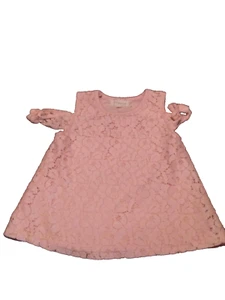 Girls size 4Pink Lace Cold Shoulder Dress - Picture 1 of 1