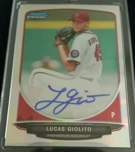 2013 BOWMAN CHROME LUCAS GIOLITO REFRACTOR AUTO RC *HOT*WHITE SOX* #'D 449/500 - Picture 1 of 2