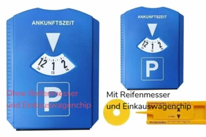 2 Modelle Parkscheibe Eiskratzer Reifenprofilmesser Einkaufswagenchip Gummilippe - Bild 1 von 6