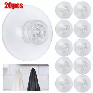 20 Stück Starke Saugnäpfe mit M4 Schraubstange Rändelhaken Klar Küche Glas - Bild 1 von 11