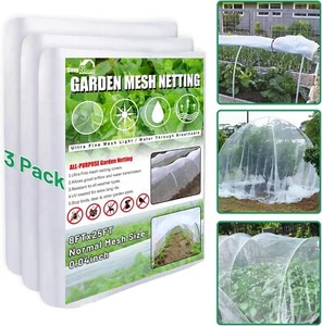 3 Pack 8x25FT Mesh Plant Covers Protect from Birds Deer - Picture 1 of 6