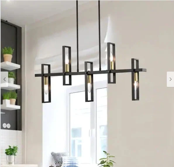 Isla de Cocina Lámpara Moderna Iluminación Industrial Comedor Vela Estilo 5 Luces Foto 1 de 4