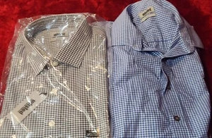 Lot 2: Unlisted Mens XL 34/35 Slim Fit Kenneth Cole Blue/Black & White Shirt NWT - Picture 1 of 6