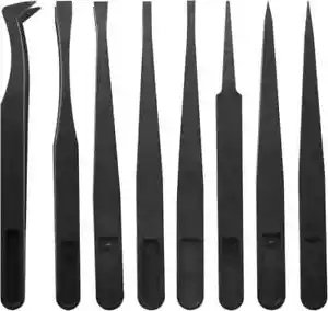 Plastic tweezers for the handling of watch batteries -8PCS Assorted Tips ESD - Picture 1 of 14