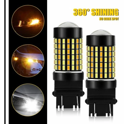 PAR 4157 3156 3157 3057 3457 6000K Bombilla LED Ámbar Blanco/4300K Luz DRL AUXILIAR Foto 1 de 4