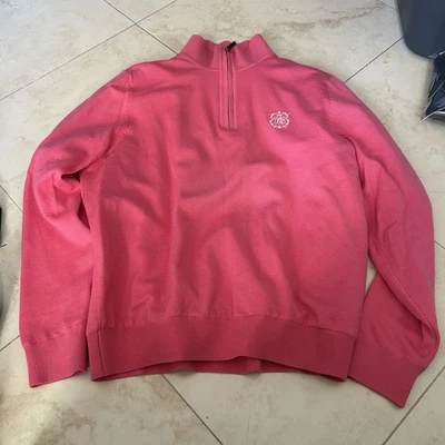 Suéter Pullover Fairway & Greene Signature Rosa Italiano Lana Merino 1/4 Cremallera M Foto 1 de 4