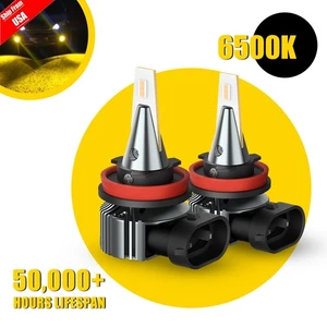 AUXITO Pair LED Fog Light Bulbs H8 H11 Amber 3000K Yellow Driving Lamp Bulb DRL - Picture 1 of 13