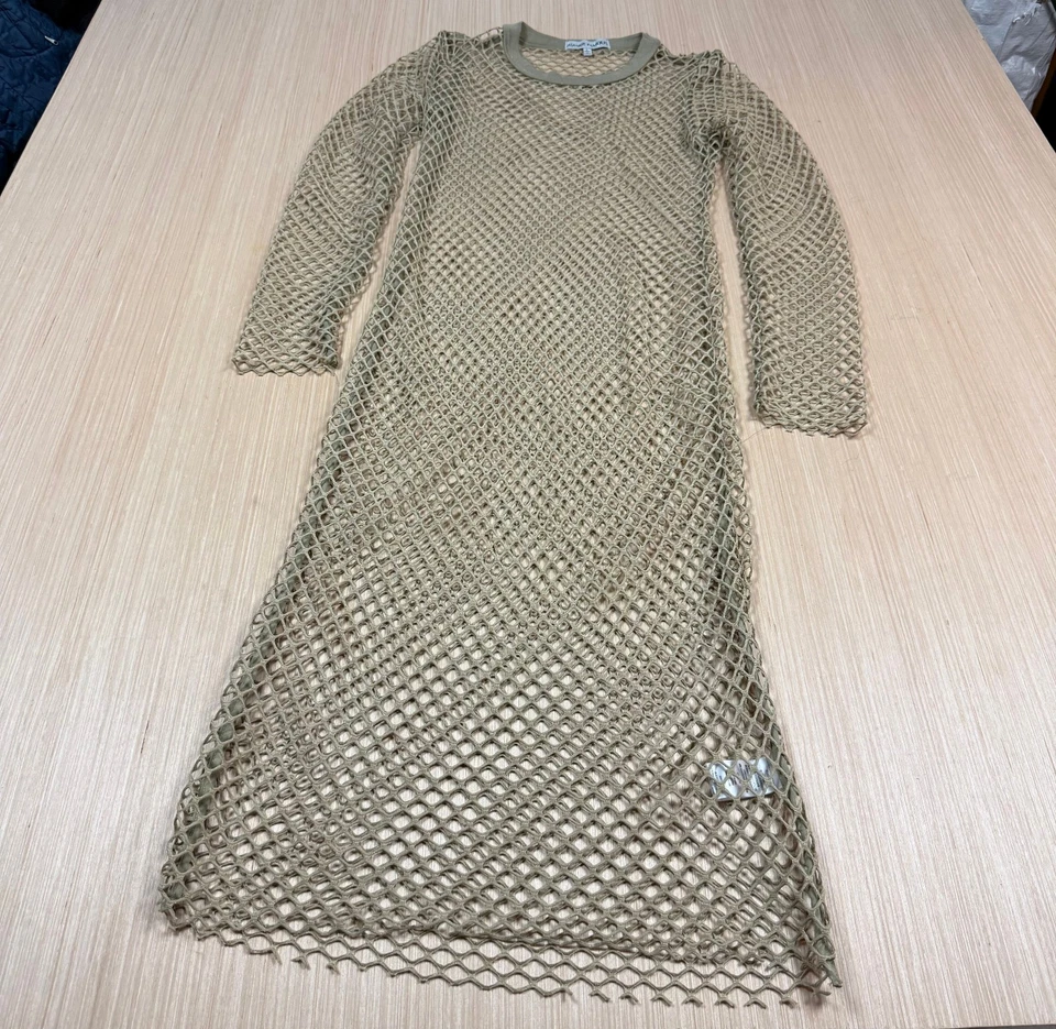 Vestido de red casi famoso y2k de colección para cubrir a través de malla grande dorado Foto 1 de 4