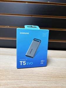 SAMSUNG T5 EVO - 2TB PORTABLE SSD MU-PM2TOG/WW PORTABLE SSD, NEW SEALED - Afbeelding 1 van 3