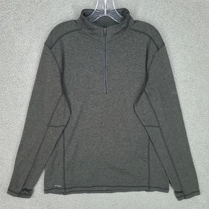 Saucony Sweater Mens Xl 1/4 Zip Gray Thumb Holes Pullover - Picture 1 of 10