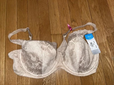Sujetador con aros Playtex US4514 Love My Curves ligeramente forrado beige 42D venta al por menor $42 Foto 1 de 3