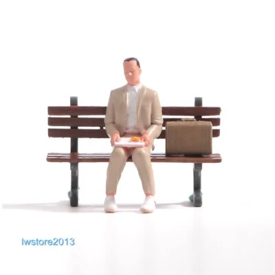 1/87 Sit On Bench Man Scene Props Miniatures Figures Model For Cars Vehicle Toys - Image 1 of 4