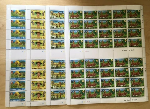 FULL SHEETS Sierra Leone 1982 535-8 - Scouting Year - Set of Sheets - MNH Cover