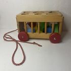 IQ Wagon Wooden Vtg Toy Shape Drop Wagon Rare