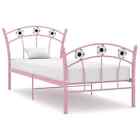 vidaXL Bed Frame with Football Design Pink Metal 90x200 cm LSO UK