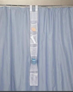HANGING SHOWER CADDY W QUICK-DRY MESH POCKETS 6” X 58.5” - Picture 1 of 4