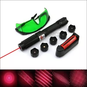 Puntatore laser rosso focalizzabile RX6 650nm e batteria e caricabatterie e occhiali e 5 stelle - Foto 1 di 10