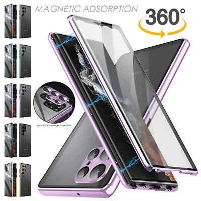 Funda protectora completa de vidrio magnético para Samsung Galaxy S24 Ultra S23 Plus S22 S21  Foto 1 de 4