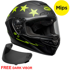 Bell Star DLX MIPS Motorcycle Helmet Fasthouse Black Hi Viz Includes Dark Visor