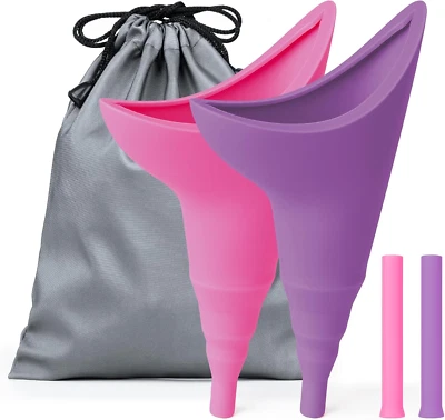 TARNEL 2Pcs Urinella Für Frauen, Weibliches Urinal Silikon Trichter Wiederverwendbarer