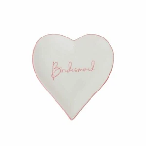 BRIDESMAID TRINKET JEWELLERY DISH PLATE HEART WEDDING GIFT BRIDE RING BOX - Picture 1 of 2