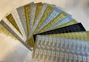 Peel Off Stickers - WITH SYMPATHY ANGEL COMMUNION gold silver black - *see offer - Picture 1 of 36