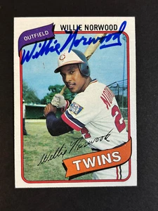 Willie Norwood Twins Signed 1980 Topps Baseball Card #432 Auto Autograph 3 - Picture 1 of 2
