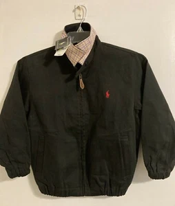 Polo Ralph Lauren Jacket Youth M Medium Black 90s Full Zip Collared USA #1149 - Picture 1 of 16