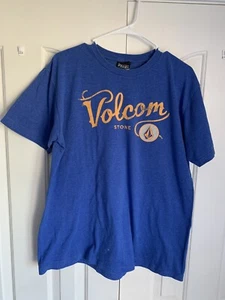 VOLCOM STONE Surf Orange Logo Surfboard Blue Tee T-Shirt Size Large - Bild 1 von 9