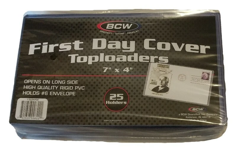Cubierta de primer día 100 BCW 7x4 / Nº 6 soportes de carga superior de plástico transparente rígido para sobres Foto 1 de 1