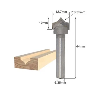 Carbide Profile Cutter Round D12.7 6.35mm Rad 1/4" Shank Tool Bevel CNC Point UK - Picture 1 of 1