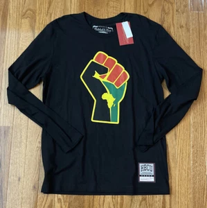 Mitchell & Ness Men's HBCU Fist Black Long Sleeve Shirt NWT Medium - Picture 1 of 1
