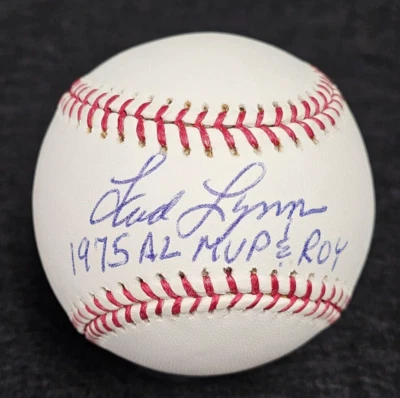 FRED LYNN Signed 1975 AL MVP & ROY Official Baseball-BOSTON RED SOX-PSA - Image 1 of 4