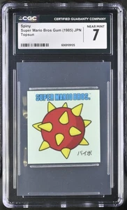 CGC 7 Topsun SUPER MARIO BROS GUM trading Card STICKER Spiny NINTENDO Japan NES - Picture 1 of 2