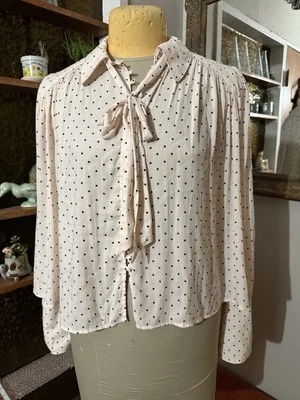 Blusa Free People New World punteada de gran tamaño negra blanca para mujer talla única Foto 1 de 4