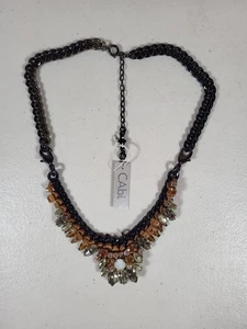 Collar CABI llamativo cadena iridiscente negra pedrería - Imagen 1 de 4