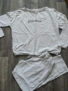 Women’s grey & white striped River Island pyjamas - Picture 1 of 5