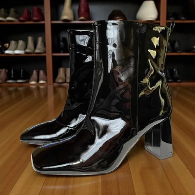 Good American Women charol negro 3” tacón bloque punta cuadrada 8,5 ¡NUEVO EN CAJA! Foto 1 de 4