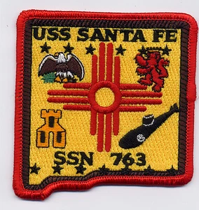 USS Santa Fe SSN 763 - 3 Inch Crest BC Patch Cat No c5153 - Picture 1 of 1