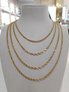 HALSKETTE In GELBGOLD 18 Karat 750% SEIL Modell Herren Damen Unisex ZOPFKETTE - Picture 1 of 12