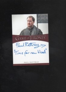 2022 Game of Thrones Complete Series vol 2 Paul Rattray inscription autograph