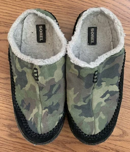 Sorel Falcon Ridge Suede Shearling Lined Slippers Shoes - Men’s Size 8 Camo - Picture 1 of 6