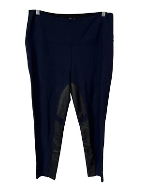 Leggings con parche de cuero sintético Lysse talla XL elásticos azul marino negro ecuestre Foto 1 de 4